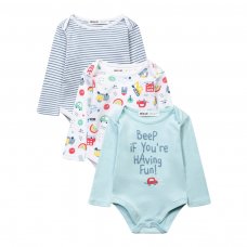 Stop 2B: 3 Pack Long Sleeve Tops (0-12 Months)